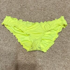 Victorias Secret Neon Yellow The Ruffle Cheeky Bikini Bottoms